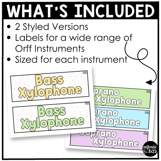 Pastel Orff Instrument Labels Elementary Music Classroom Decor Music Posters