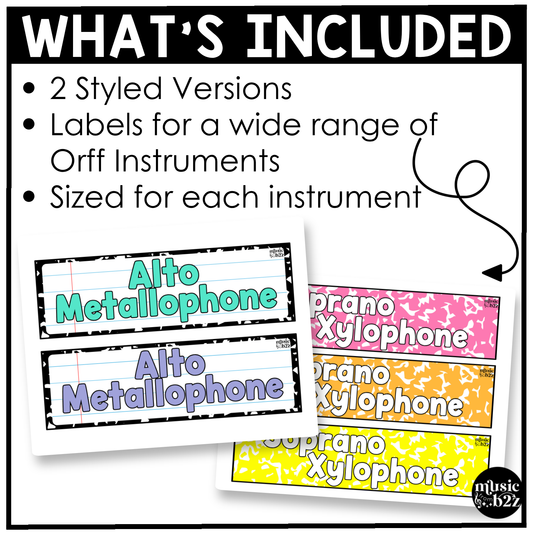 Bright Composition Orff Instrument Labels Elementary Music Classroom Decor Music Posters