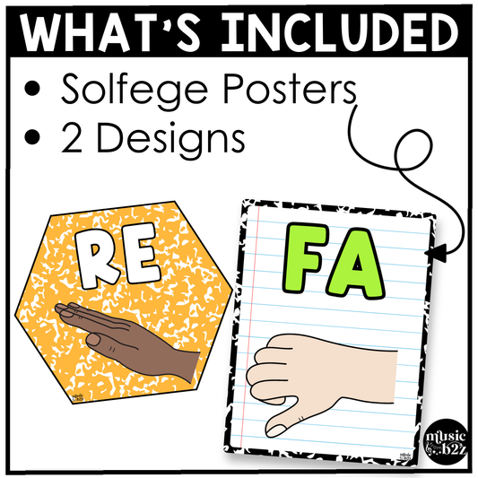Bright Composition Solfege Hand Signs Posters Curwen Elementary Music Classroom Decor