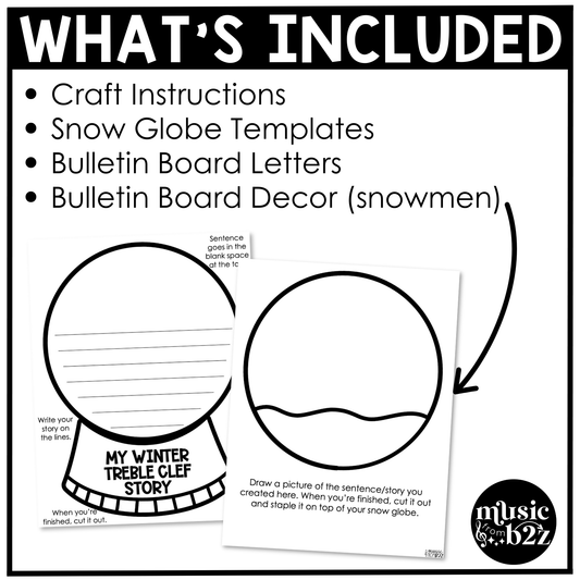 Winter Craft for Music - January Bulletin Board & Craft - Treble Clef Craft