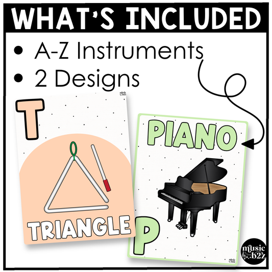 Pastel Music Alphabet Posters Music Classroom Decor Instrument Music Posters