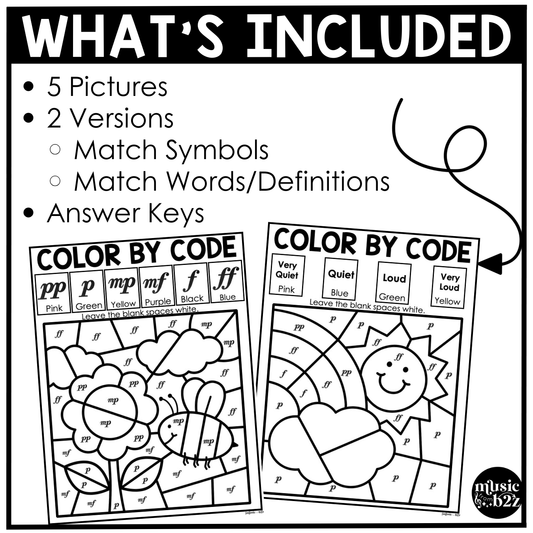 Spring Music Coloring Pages Color by Note Spring Music Worksheets Dynamics