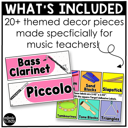 Bright Music Classroom Decor BUNDLE Music Posters Bulletin Board