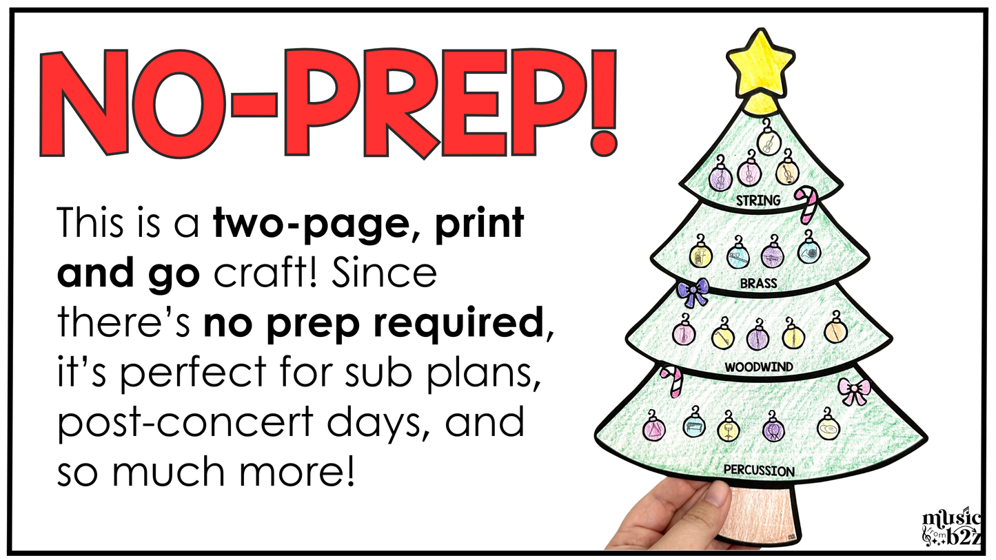 Christmas Music Craft Instrument Families Music Centers Music Sub Plans