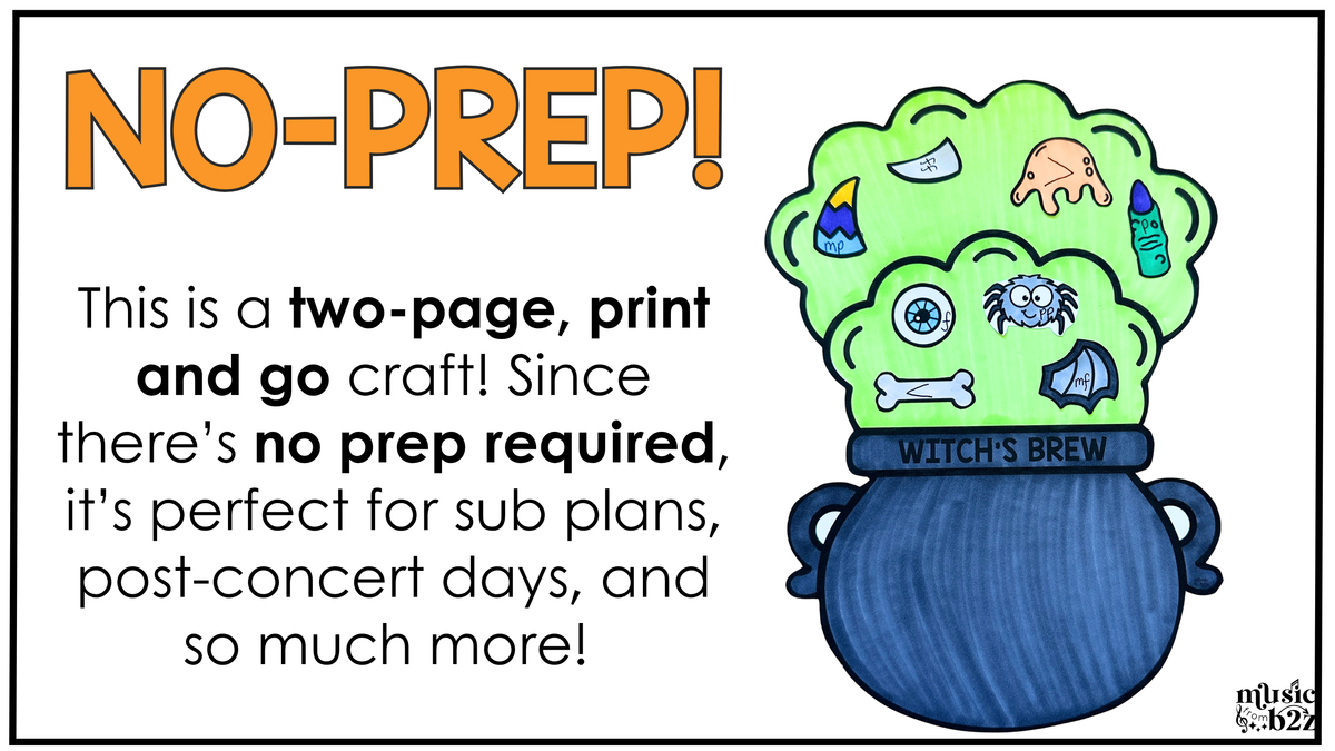 Halloween Music Craft Music Bulletin Board Elementary Music Dynamics Sub Plans