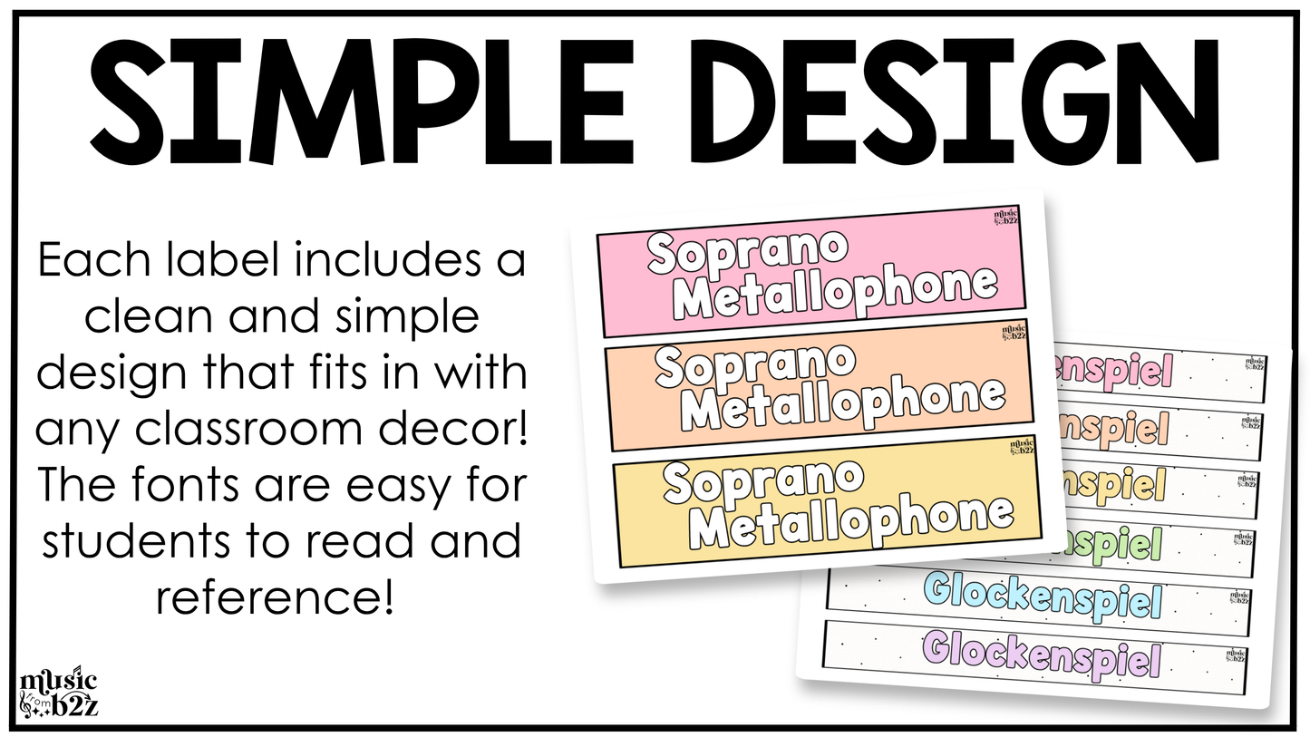 Pastel Orff Instrument Labels Elementary Music Classroom Decor Music Posters