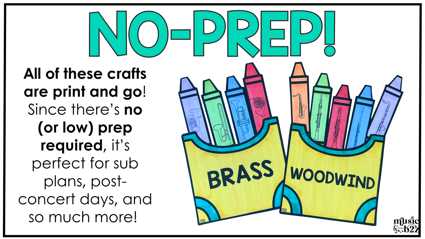 Back to School Music Craft BUNDLE Music Bulletin Board Music Centers Sub Plans