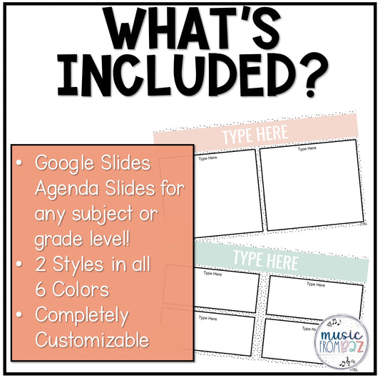 Editable Daily Agenda Google Lesson Slides Music Classroom Decor Modern Oasis