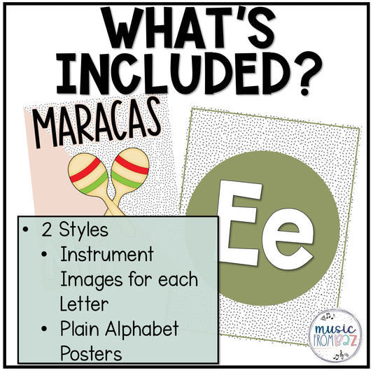 Music Classroom Decor - Alphabet Posters - Modern Oasis