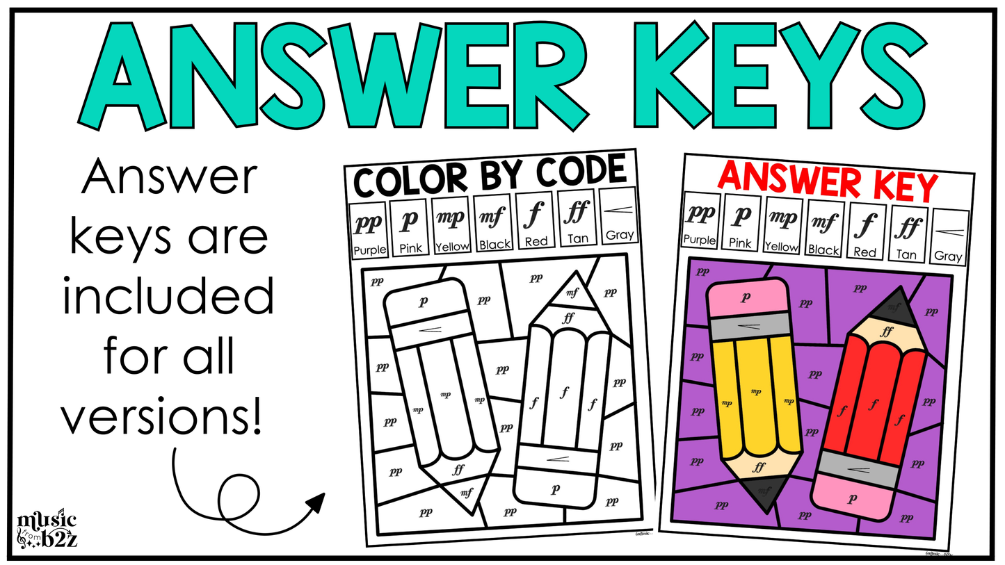 Back to School Music Coloring Pages Color by Note Music Worksheets Dynamics