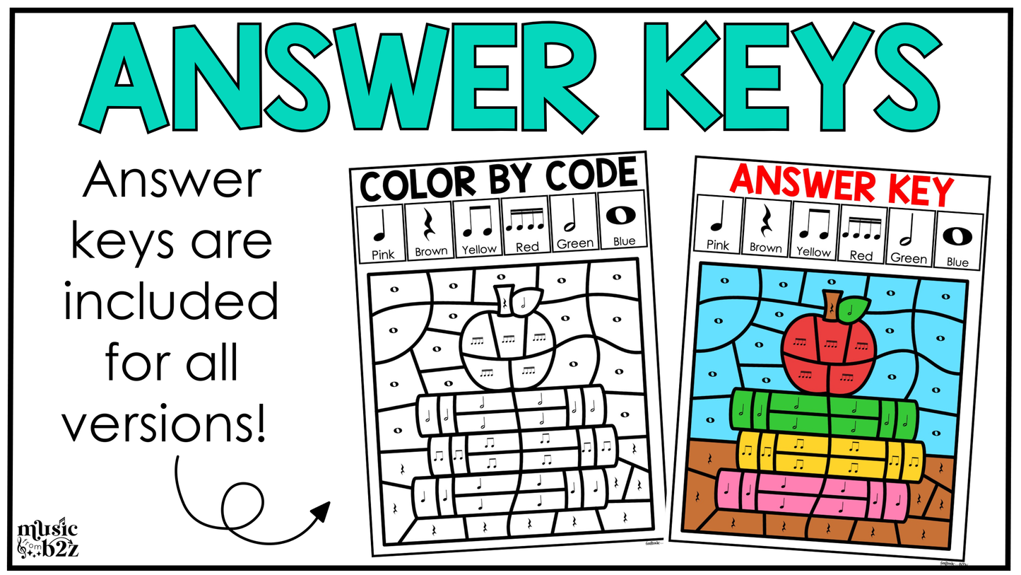 Back to School Music Coloring Pages Rhythm Worksheets Music Color by Note