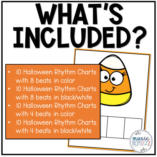 Halloween Rhythm Mats Elementary Music Worksheets Activities Sub Plans Centers