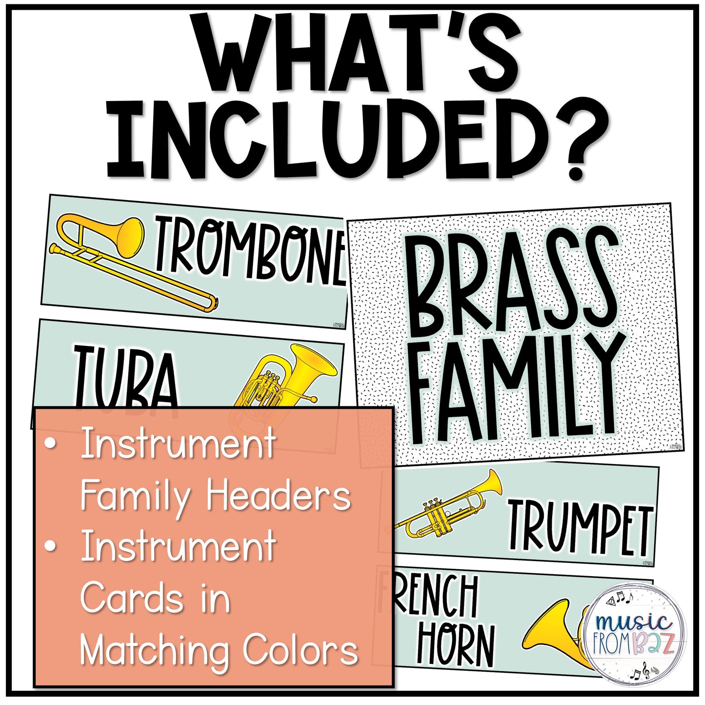 Music Classroom Decor - Instrument Family Display - Modern Oasis