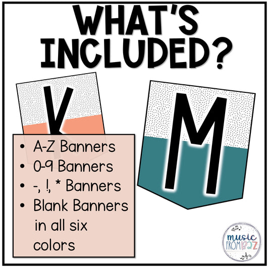 Music Classroom Decor - Letter Banners - Modern Oasis