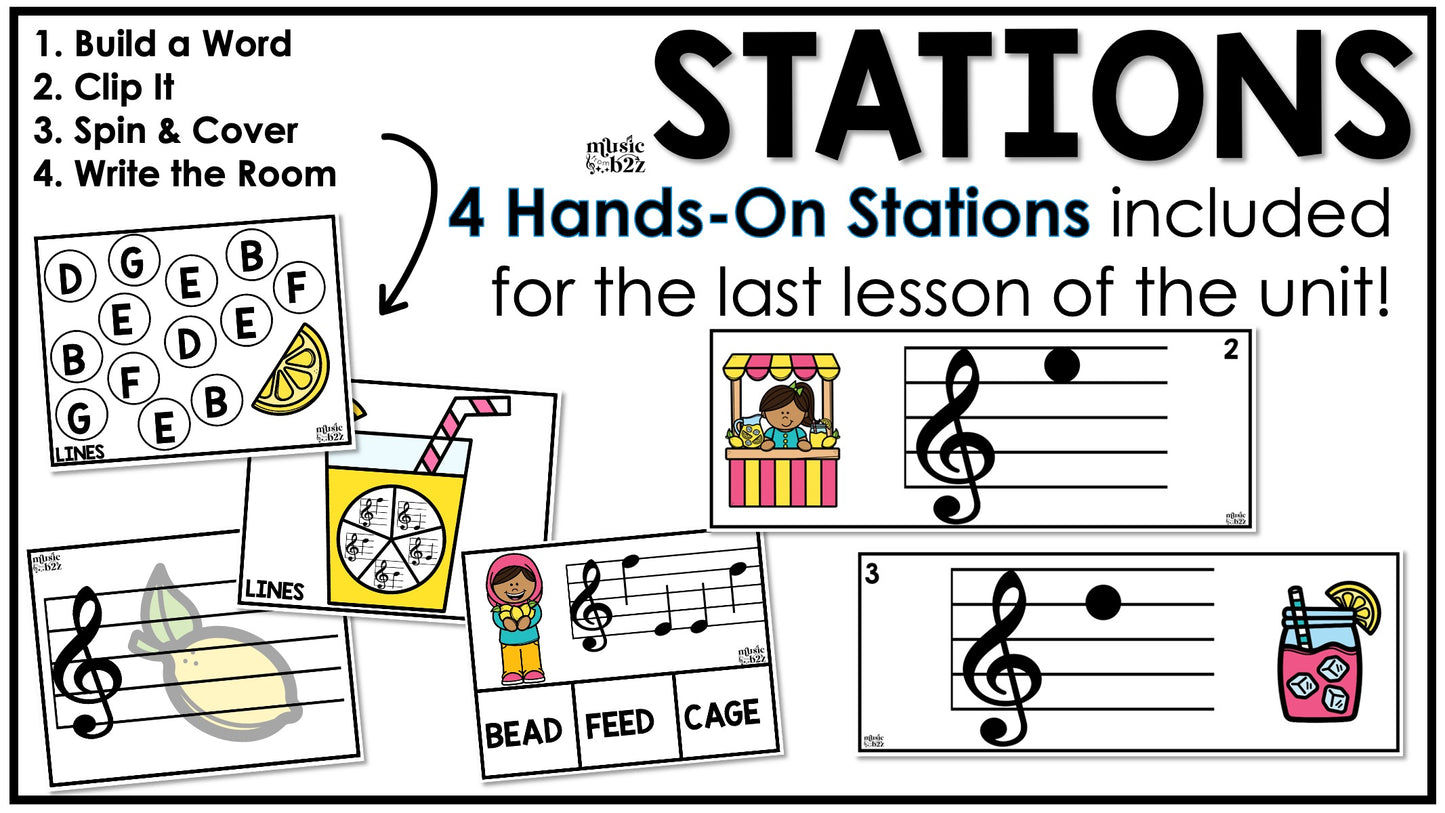 Treble Clef Unit Elementary Music Curriculum Lesson Activity Worksheets Games
