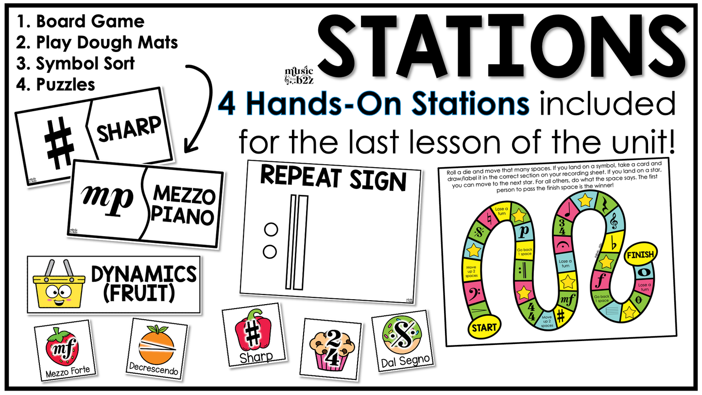 Music Symbols Unit Elementary Music Curriculum Lesson Activity Worksheets Games