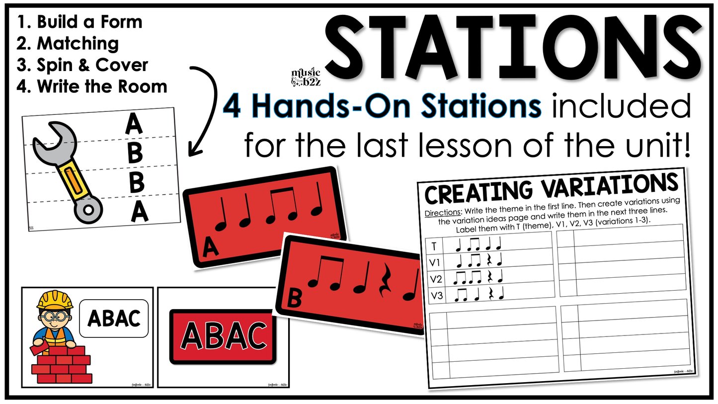 Musical Form Unit Elementary Music Curriculum Elements of Music Lesson