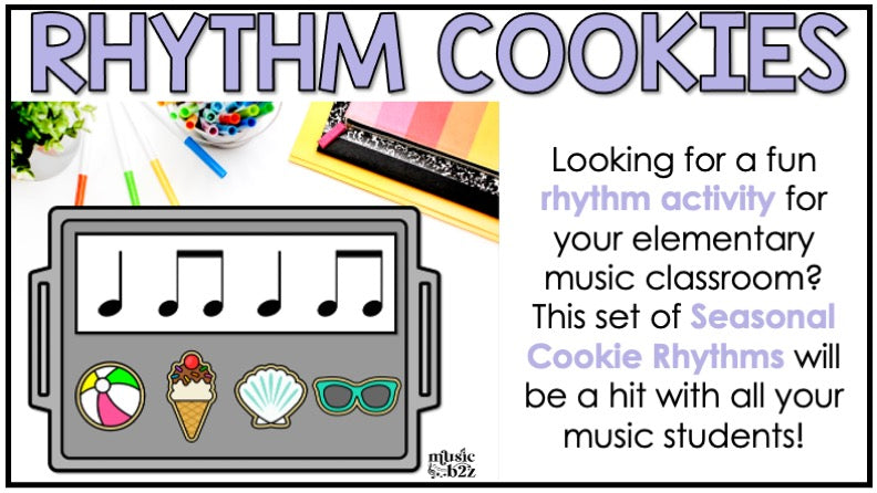 Seasonal Rhythm Cookies BUNDLE Elementary Music Centers Game Craft Composition