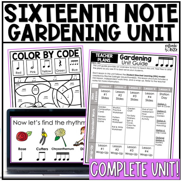 Sixteenth Notes Unit Elementary Music Lesson Activity Composition Work ...