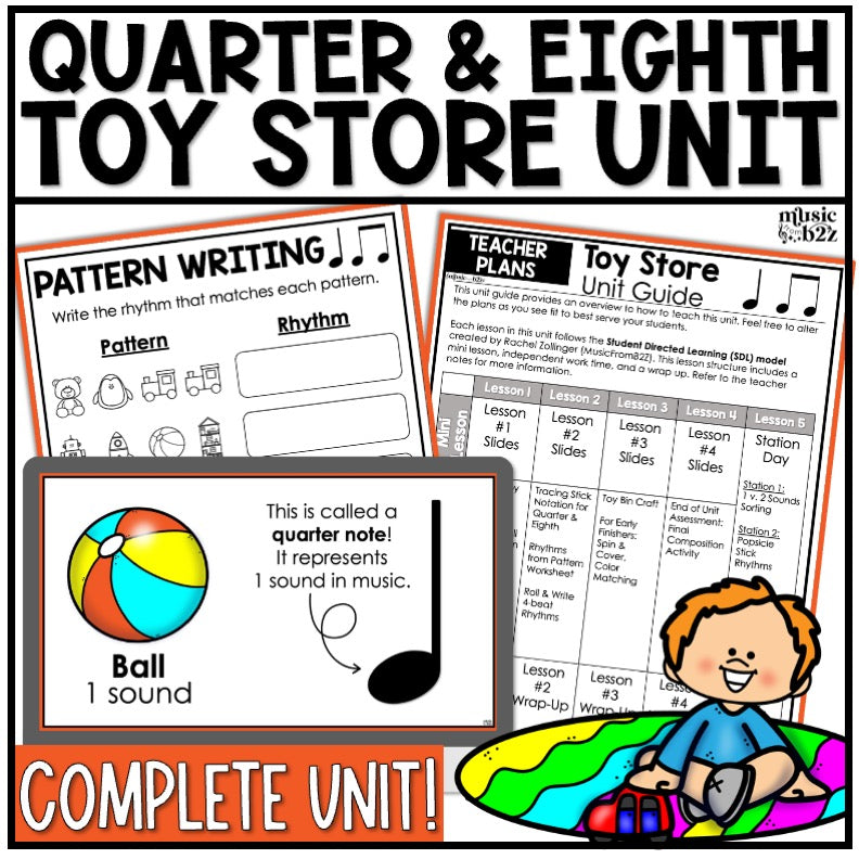 Quarter & Eighth Note Unit Elementary Music Ta Titi Lesson Activity Composition