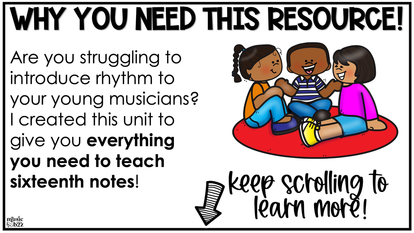 Sixteenth Notes Unit Elementary Music Lesson Activity Composition Worksheets