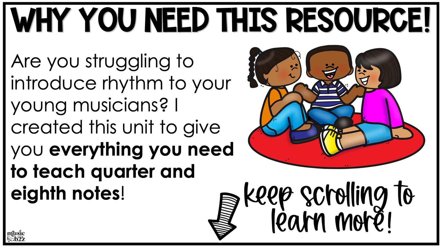 Quarter & Eighth Note Unit Elementary Music Ta Titi Lesson Activity Composition