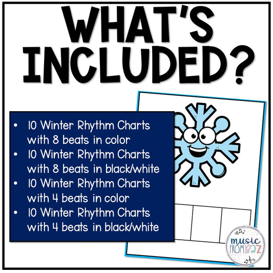 Winter Music Rhythm Worksheet | Winter Music Lesson