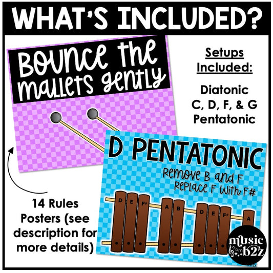 Orff Instrument Rules & Setups Posters Elementary Music Classroom Decor