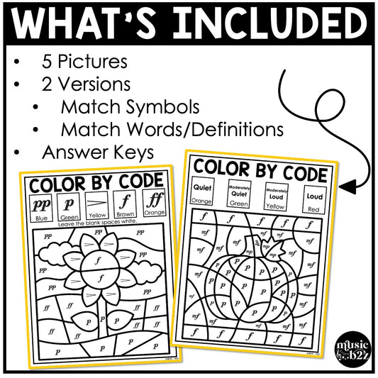 Fall Music Coloring Music Color by Note Fall Music Worksheets Dynamics Coloring