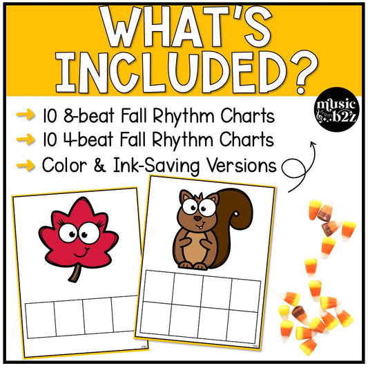 Fall Rhythm Worksheet Elementary Music Composition Centers & Activity for Autumn