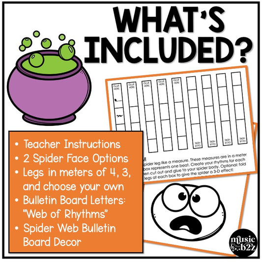 Halloween Spider Rhythm Craft Elementary Music Centers Sub Plans Activities