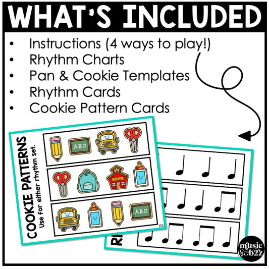 Back to School Rhythm Cookies Elementary Music Centers Game Craft Composition