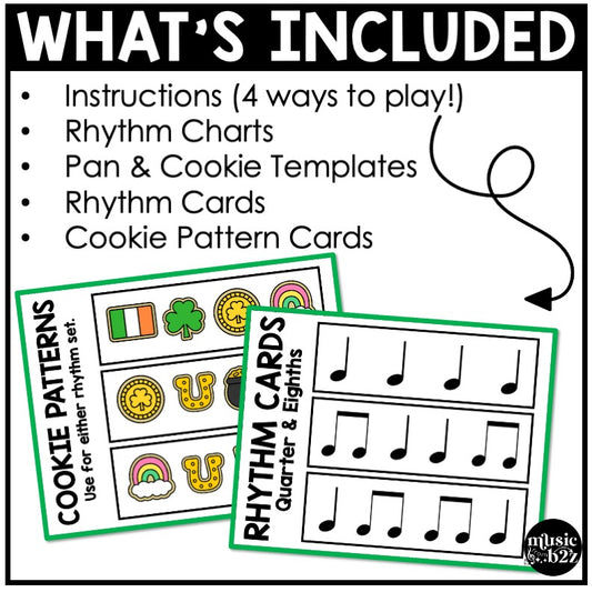 St. Patrick's Day Rhythm Cookies Elementary Music Centers Game Craft Composition