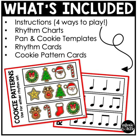 Christmas Rhythm Cookies Elementary Music Centers Game Craft Composition