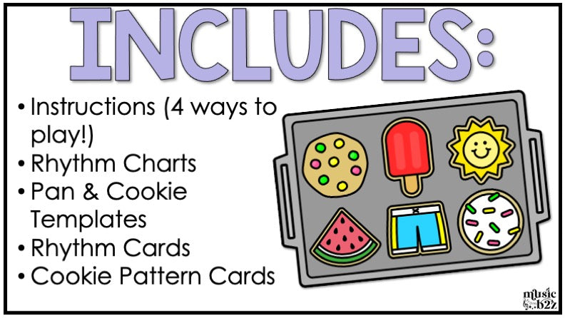 Seasonal Rhythm Cookies BUNDLE Elementary Music Centers Game Craft Composition
