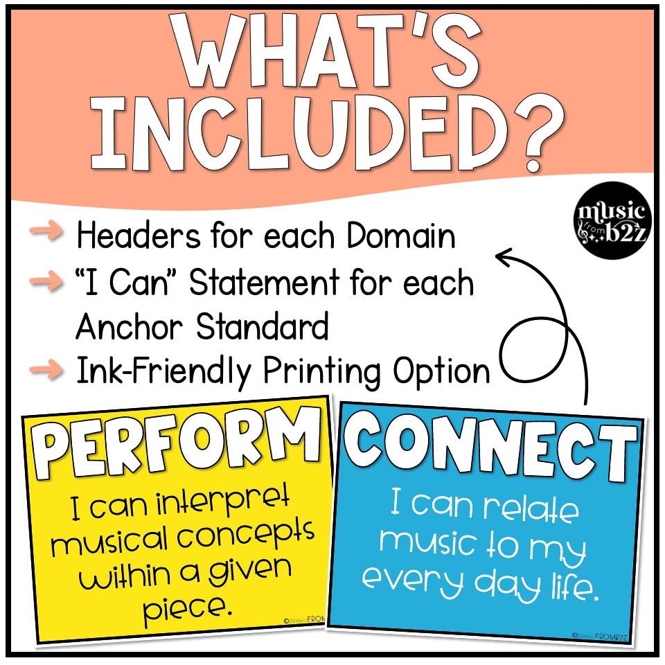 National Music Standards Bulletin Board Display - I Can Statements & Posters