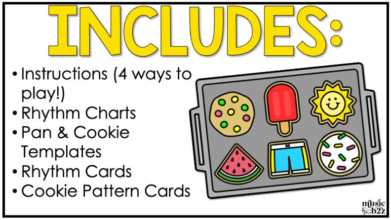 Summer Rhythm Cookies Elementary Music Centers Game Craft Composition