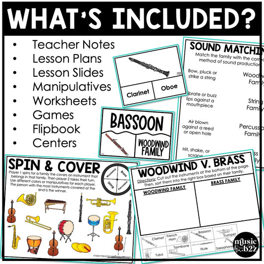 Instrument Families Orchestra Unit Elementary Music Curriculum Lesson Activity