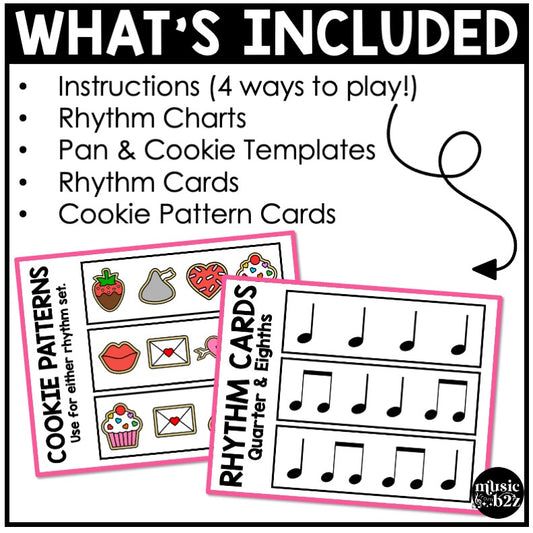 Valentines Day Rhythm Cookies Elementary Music Centers Game Craft Composition