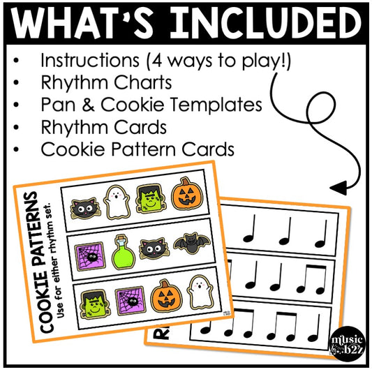Halloween Rhythm Cookies Elementary Music Centers Game Craft Composition