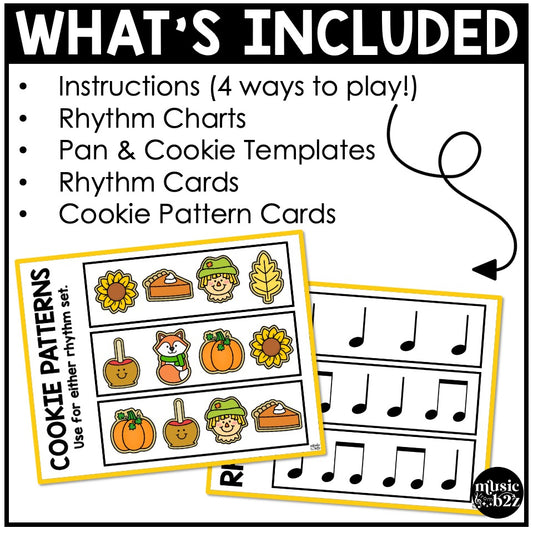 Fall Rhythm Cookies Elementary Music Centers Game Craft Composition