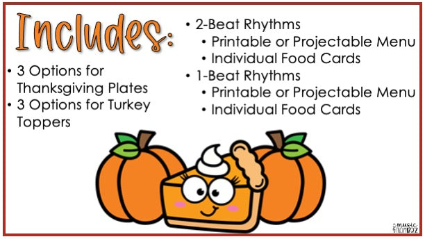 Thanksgiving Music Activity - Rhythm Lesson & Craft - Elementary Music Plan