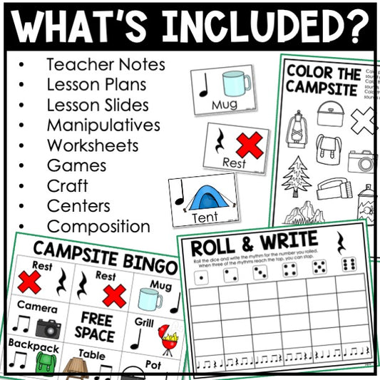 Quarter Rest Unit Elementary Music Lesson Activity Composition Worksheets