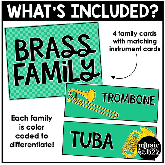 Instrument Family Posters Elementary Music Classroom Decor Simply Checkered