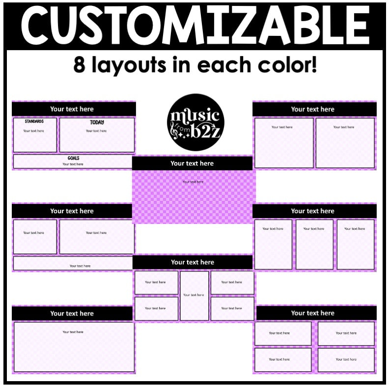 Editable Daily Agenda Google Lesson Slides Music Classroom Decor Checkered