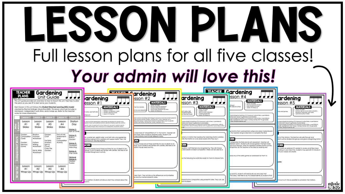 Sixteenth Notes Unit Elementary Music Lesson Activity Composition Worksheets
