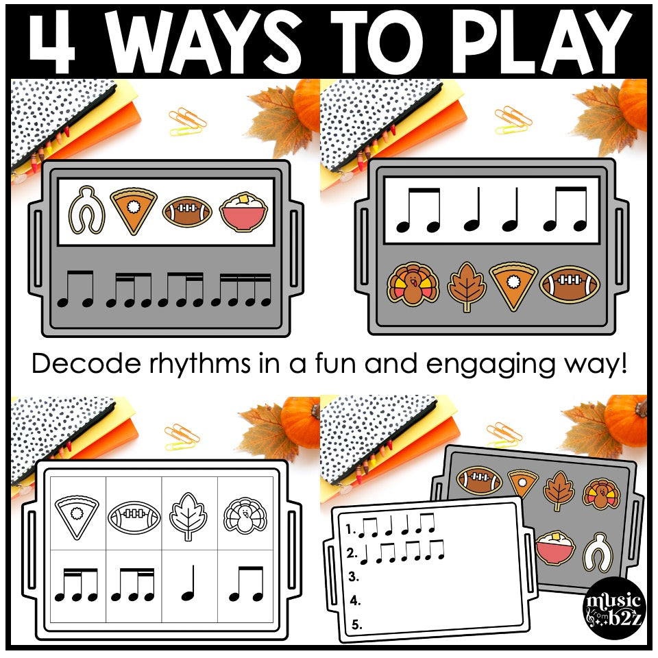 Thanksgiving Rhythm Cookies Elementary Music Centers Game Craft Composition