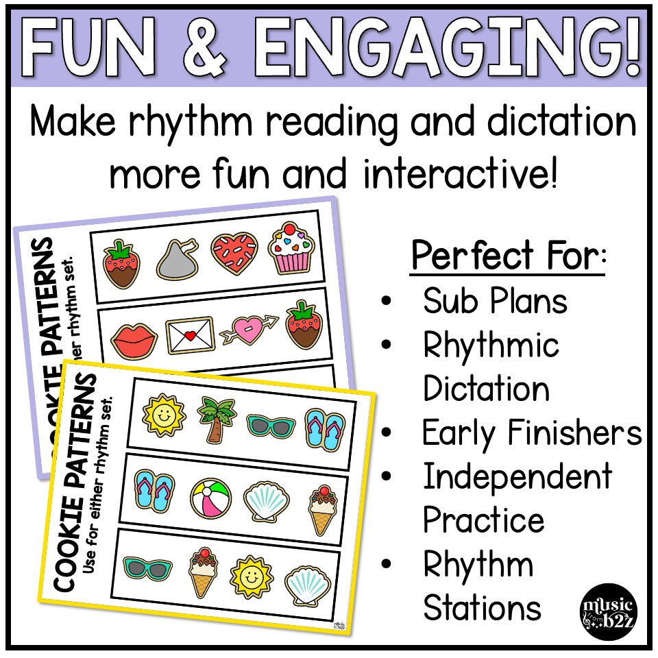 Seasonal Rhythm Cookies BUNDLE Elementary Music Centers Game Craft Composition