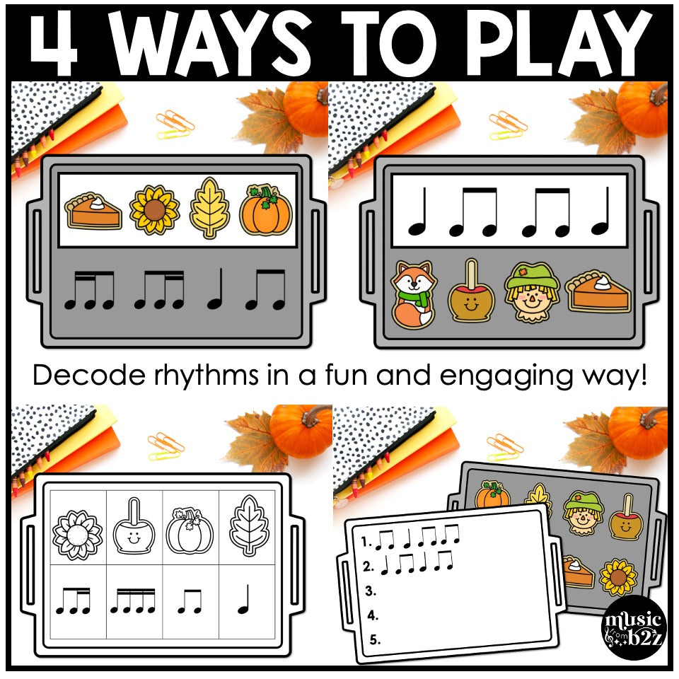 Fall Rhythm Cookies Elementary Music Centers Game Craft Composition