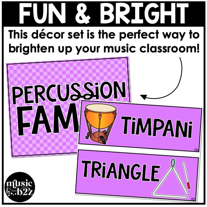 Instrument Family Posters Elementary Music Classroom Decor Simply Checkered